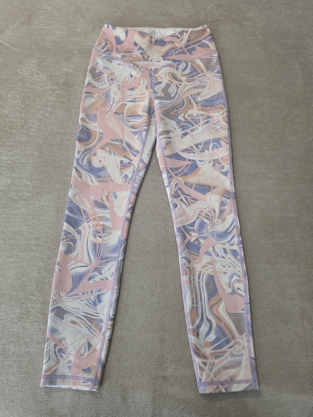 IVL Collective Printed High-Rise Leggings in Pink & Lavender Size:6
